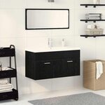 vidaXL Ensemble de mobilier de salle de bain 3 Pièces Chêne noir