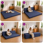 vidaXL Canapé-lit pliable 180 x 67 x 45 cm Bleu
