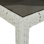 vidaXL Ensemble à manger de jardin et coussins 7 Pièces blanc rotin verre