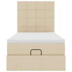vidaXL Lit ottoman avec matelas crème 90x200 cm tissu