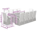 vidaXL Ensemble à manger de jardin 11 Pièces coussins noir résine tressée