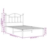 vidaXL Cadre de lit métal sans matelas avec tête de lit noir 100x190cm