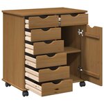 vidaXL Cabinet roulant 63 5 x 39 x 65 5 cm Bois de Pin Massif