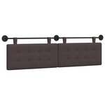 vidaXL Tête de lit suspendue Marron foncé tissu