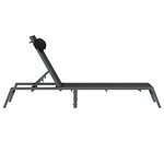 vidaXL Chaise longue Noir 197 x 54 x 86 cm Acier et textilène