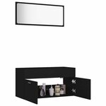 vidaXL Ensemble de meubles de salle de bain 2 Pièces noir bois ingénierie