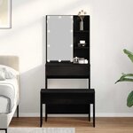 vidaXL Ensemble de Coiffeuse avec tiroir Chêne noir 60 x 40 x 140 cm