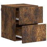 vidaXL Cabinet de chevet mural Chêne fumé 34 5 x 33 x 40 cm