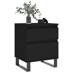 vidaXL Table de chevet Noir 40x35x50 cm Bois d’ingénierie