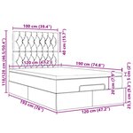 vidaXL Cadre de lit ottoman avec matelas gris foncé 120x190 cm velours