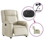 vidaXL Fauteuil inclinable électrique Crème Similicuir