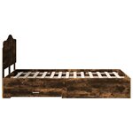 vidaXL Cadre de lit Chêne fumé 135 x 190 cm Bois d'ingénierie