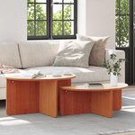 vidaXL Table basse 2 Pièces Brun cire Bois massif en pin