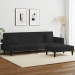 vidaXL Ensemble de canapés 2 Pièces avec coussins noir velours
