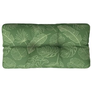 vidaXL Coussin de palette motif de feuilles 80x40x12 cm tissu