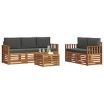 vidaXL Ensemble de canapés d'extérieur 6 pc Naturel et Anthracite