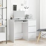 vidaXL Bureau Blanc brillant 90x45x76 cm Bois d’ingénierie