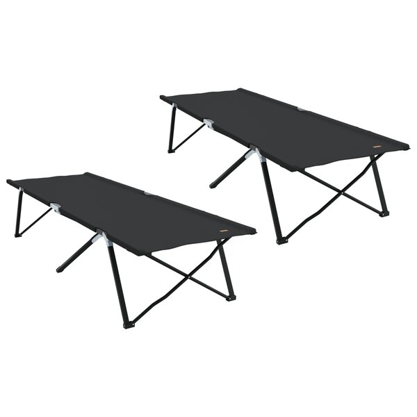 vidaXL Lits de soleil pliants avec sacs de transport 2 Pièces Noir Tissu Oxford 600D