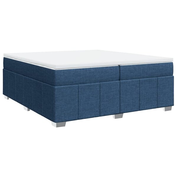 vidaXL Sommier à lattes de lit avec matelas Bleu 200x200 cm Tissu