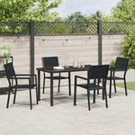 vidaXL Ensemble de Salle à Manger de Jardin 5 Pièces Noir HDPE