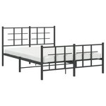 vidaXL Cadre de lit métal sans matelas avec pied de lit noir 140x190cm