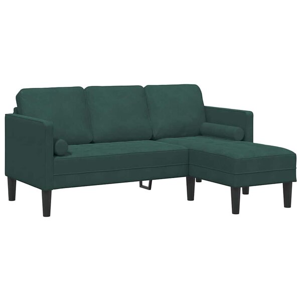 vidaXL Ensemble de Canapés avec coussin Vert foncé Polyester