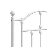vidaXL Cadre de lit métal sans matelas et pied de lit blanc 135x190 cm