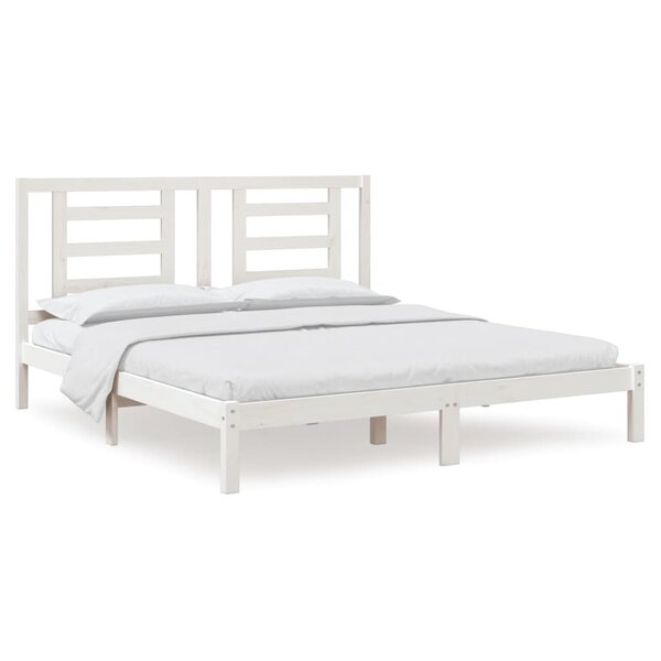vidaXL Cadre de lit sans matelas blanc 180x200 cm bois massif