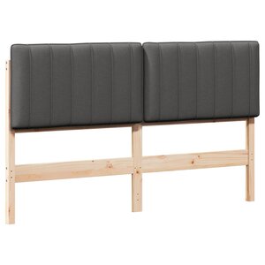 vidaXL Tête de lit capitonnée Brun et gris foncé 150 cm Pin massif