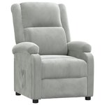vidaXL Fauteuil inclinable gris clair velours