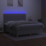 vidaXL Sommier à lattes de lit et matelas et LED Gris clair 180x200 cm