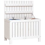 vidaXL Boîte de rangement de jardin Blanc 76x42 5x54 cm Bois de pin