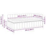 vidaXL Cadre de lit d'angle avec matelas Crème 100 x 200 cm Velours