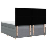 vidaXL Sommier à lattes de lit avec matelas Gris clair 200x200cm Tissu