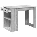 vidaXL Bureau avec tiroir et étagère sonoma gris bois d'ingénierie
