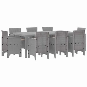 vidaXL Ensemble de salle à manger pour jardin 9 Pièces Gris clair