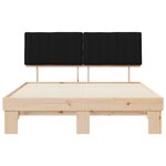 vidaXL Cadre de lit avec tête de lit rembourrée Noir 160 x 200 cm