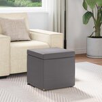 vidaXL Tabouret Gris Cuir Synthétique et Bois Composite