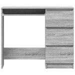 vidaXL Bureau Sonoma gris 90x45x76 cm Bois d'ingénierie