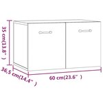 vidaXL Armoire murale Gris béton 60x36 5x35 cm Bois d'ingénierie