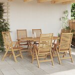 Ensemble de repas de jardin pliant 7 pièces en teck massif vidaXL