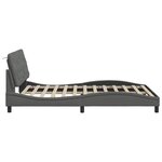 vidaXL Cadre de lit avec LED sans matelas gris foncé 140x200 cm tissu