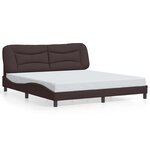 vidaXL Cadre de lit sans matelas Hvar marron foncé 180x200 cm tissu