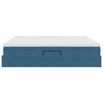 vidaXL Lit avec rangement et matelas Bleu foncé 200 x 200 cm Velours