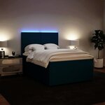 vidaXL Sommier à lattes de lit et matelas bleu 140x190 cm velours