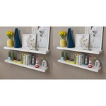 vidaXL Étagères murales 4 Pièces Blanc 100 cm