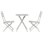 vidaXL Ensemble de Bistro Pliable 3 Pièces en Acier Beige de