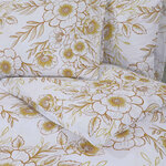 vidaXL Ensemble de housse de couette blanc et marron 140x200 cm Coton