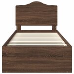 vidaXL Cadre de lit avec tête de lit Chêne brun 90 x 200 cm Pin massif