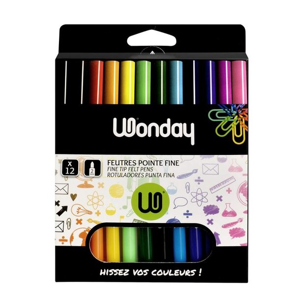 Wonday Feutre MIN'O  pointe fine  étui carton de 12